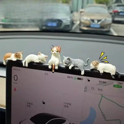5 шт. Милый котенок Декор Креативная кукла спящего кота Украшения для экрана автомобиля Игрушки Кошка Микро-ландшафт Декор Подарки