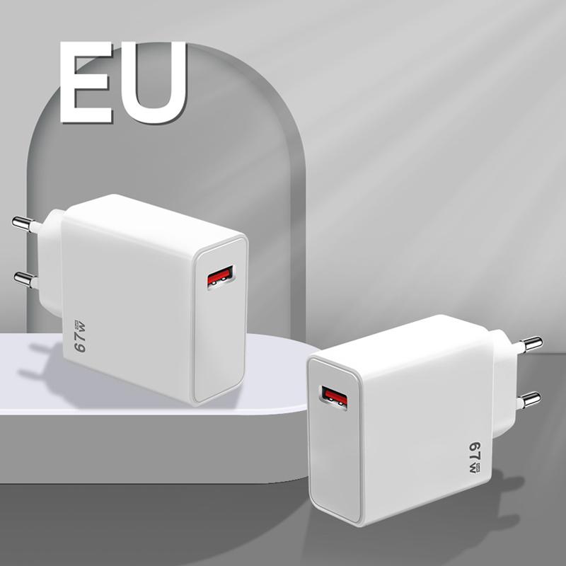 Адаптер быстрой зарядки 67 Вт для iPhone Xiaomi Huawei Samsung Oneplus OPPO USB зарядное устройство Quick Charge 5.0 QC5.0 Зарядные устройства для мобильных телефонов