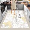 PVC Kitchen Carpet Non-slip Oil-proof Floor Mat Waterproof Leather Large Area Rug Flower Pattern Wipeable Easy To Clean Mats