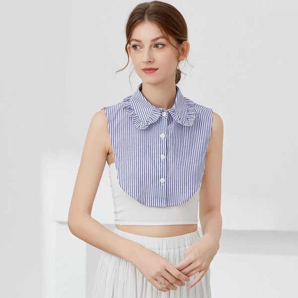 Fashion Half Shirt Style Fake Collar for Women Stand Detachable Collar Fake Girls Vintage Lace Ladies False Blouse Collar Decor