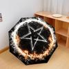 1 PC Automatic Folding Umbrella - Flaming Pentagram Pattern, Portable & Foldable Design with 8 Ribs, Christmas Birthday Gifts