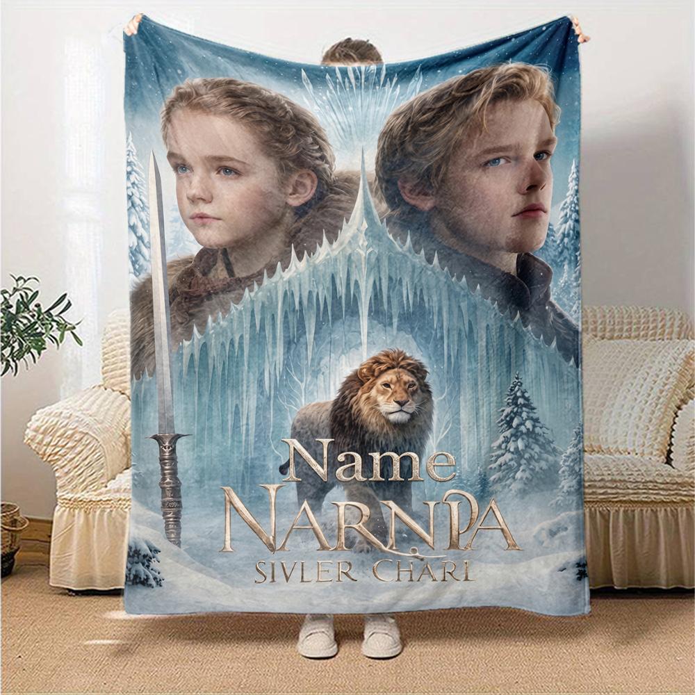 Custom Name Chronicles Narnia Theme Printed Blanket Perfect For Couch Bed Travel Outdoor Use Machine Washable Cozy Durable