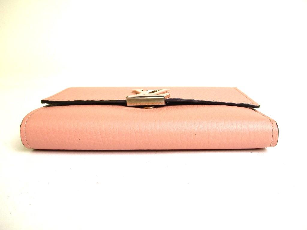 Оригинальный трехстворчатый кошелек LOUIS VUITTON из светло-розовой кожи таурион Cupcines Compact #a065 Открытая коробка
