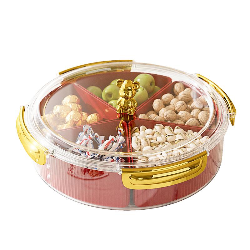 Fruit Plate Living Room Coffee Table Household Sealing Moisture-proof High-quality Fruit Plate Dried Fruit Plate New Year Snack Placement Plate