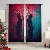 2pcs- Classic samurai design printed curtains, pole bag curtains, home decoration, room decoration