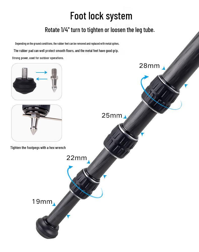 Carbon Fiber Dual-Camera Gimbal Tripod with Monopod & Horizontal Crane Arm for Panorama and DSLR Photography