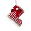 Elegant Christmas Boots Pendant Grid Pattern DIY Christmas Decorations  Christmas
