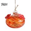 Кормушка для колибри Talos из выдувного стекла, цветная подвесная кормушка для нектара с двумя цветочными кормушками для декора сада и заднего двора