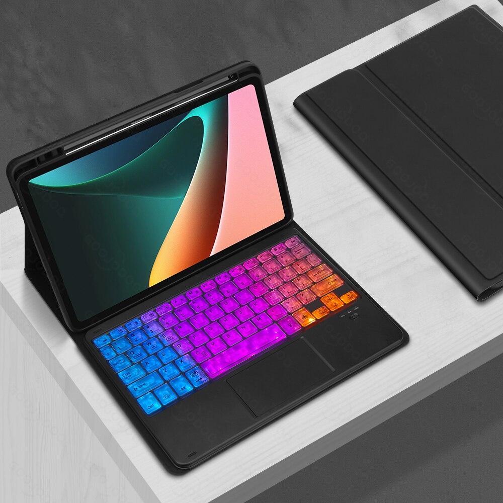 Чехол для клавиатуры для Xiaomi Pad 5/6 Pro 11 дюймов Redmi Pad SE 10,6, тонкий чехол-подставка для планшета с магнитно-съемной беспроводной Bluetooth-клавиатурой