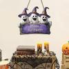 Halloween Gnome Door Sign Wooden Boo Gnome Hanging Sign Rustic Happy Halloween Ghost Sign for Farmhouse Front Door Porch Wall Decoration