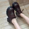 British Style Small Leather Shoes Women's 2025 Spring New Retro Japanese Thick-soled Heightening Lace-up Internet Celebrity Loafers