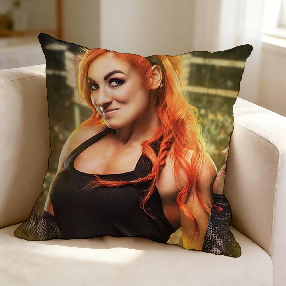 TThe Man BBecky Lynch Pillow Case Square DoubleSided Sofa Cushion Cover Bedroom Bedside Pillow