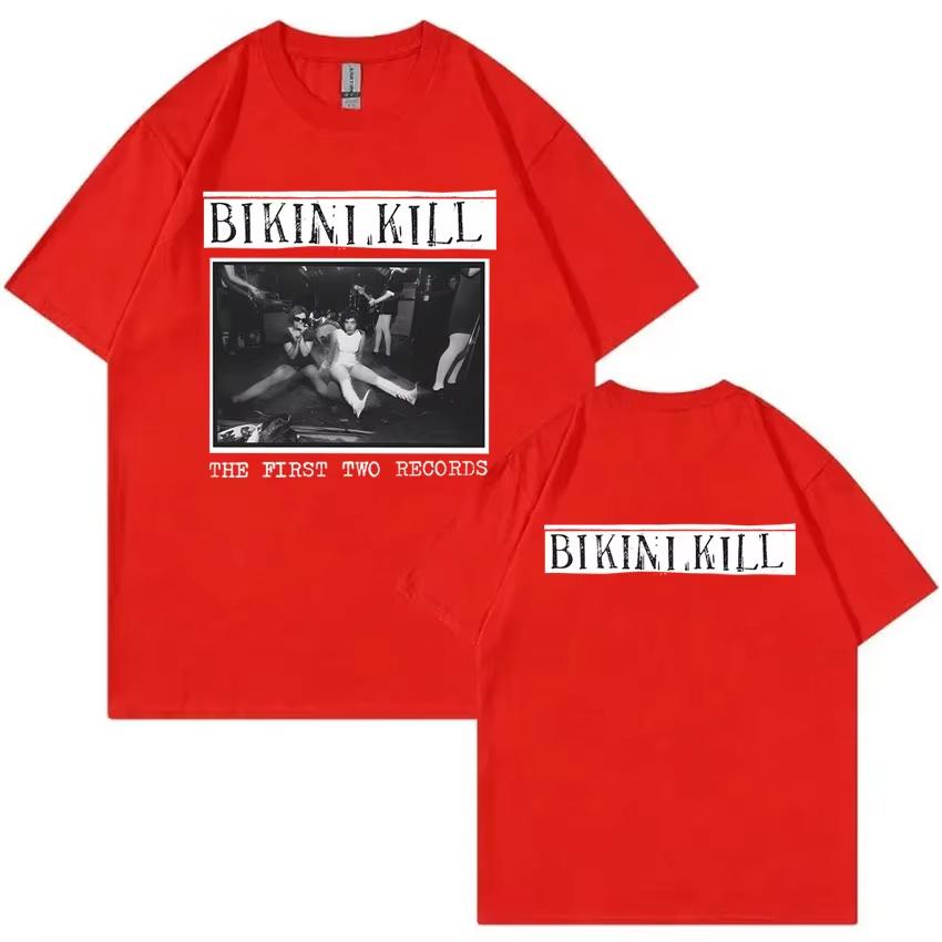 Bikini Kill Первые две записи Альбом Принт Футболка Феминистка Riot Grrrl Кэтлин Ханна Футболки Мужские Рок Панк Оверсайз Футболка