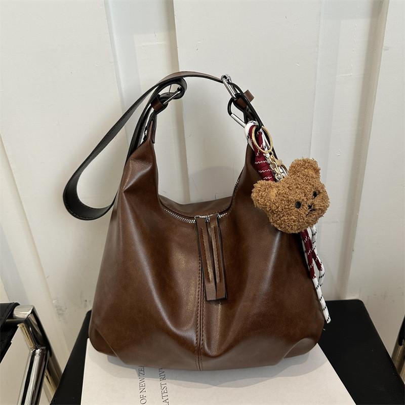 Fashionable Pu Large Capacity Vintage Melard Crossbody Tote Bag For Daily Use
