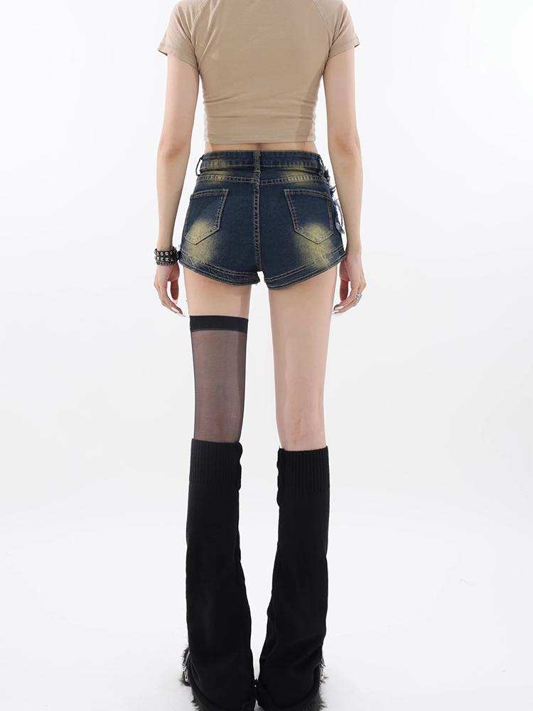Vintage Star Denim Shorts Women Summer Sexy High Waist Y2k Streetwear Fashion Harajuku Shorts Jeans Large Size Women's Clothing