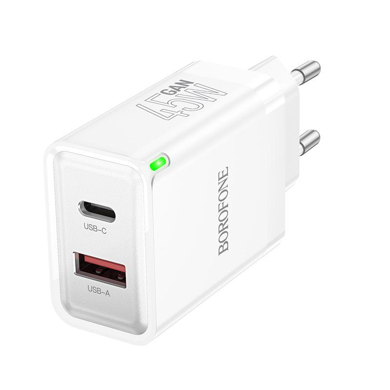 BOROFONE BN16 Быстрое зарядное устройство с двумя портами 45 Вт (EU Plug) - Новая модель