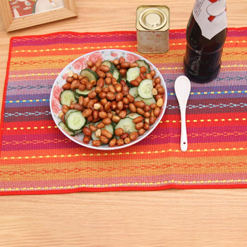 1шт прямоугольные цветные полосы высокая термостойкость кухонное украшение хлопковая салфетка ткань