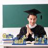 4pcs/Set 2025 Graduation Season Handmade Cartoon Pattern DIY Gift Creative Celebration Unique Wood Desktop Ornaments Decorations