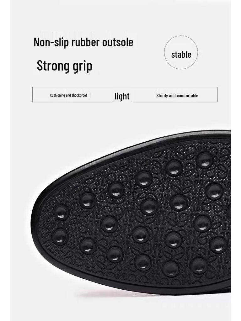 Мужские осенние деловые формальные кожаные лоферы - корейский стиль, дышащие, удобные, универсальные