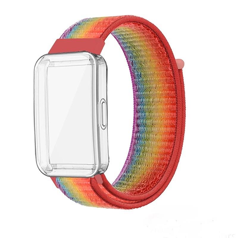 Nylon Loop Strap with TPU Protection Shell Cover for Huawei Band 10 9 8 Strap Bracelet Wristband Correa for Huawei Band10