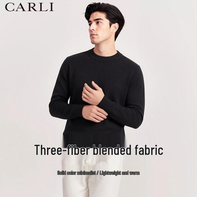 Мужской легкий теплый свитер CARLI с круглым вырезом