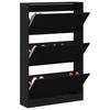 Shoe Cabinet with Shelf Black Oak Effect 80 x 21 x 125.5 cm