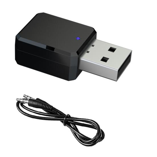 KN318 Автомобильный Bluetooth-совместимый аудиоприемник громкой связи, двойной выход AUX USB стереоадаптер