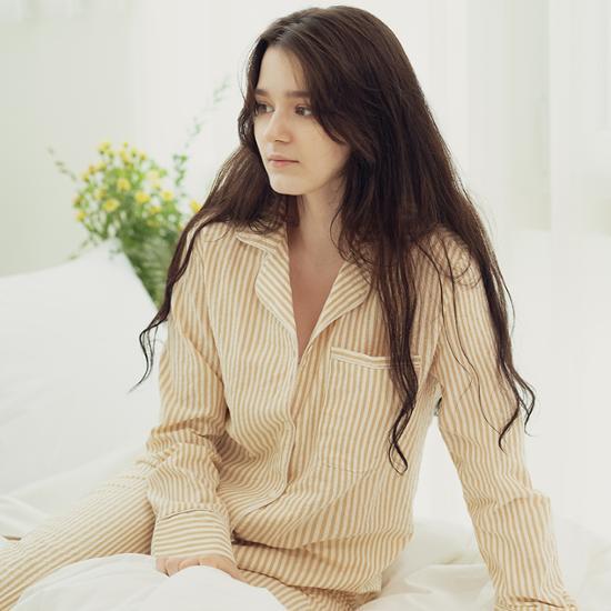 Лечебная пижама RYMD, полосатая органическая домашняя одежда из двух частей, 2 цвета