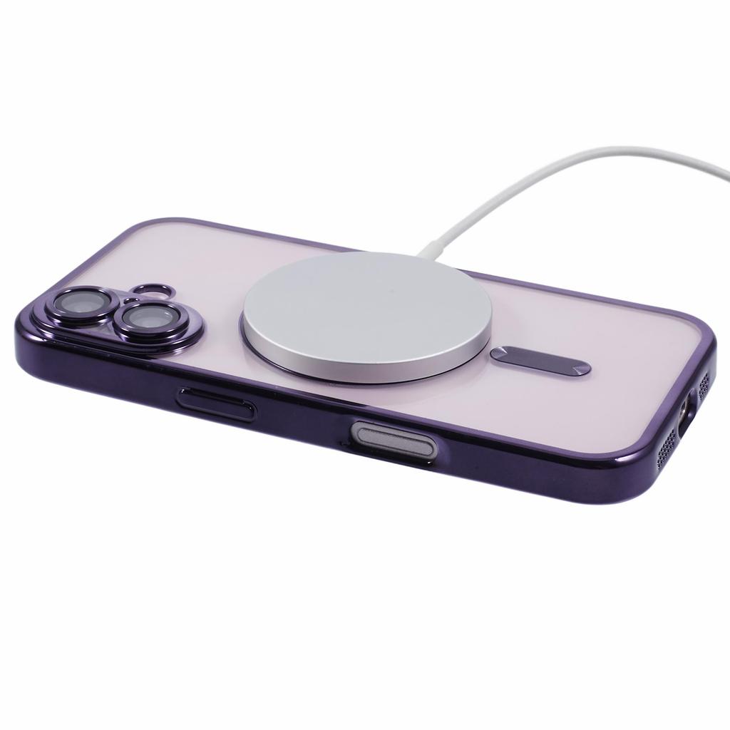For iPhone 16 Case Compatible with Magsafe Clear TPU Phone Cover with Lens Film