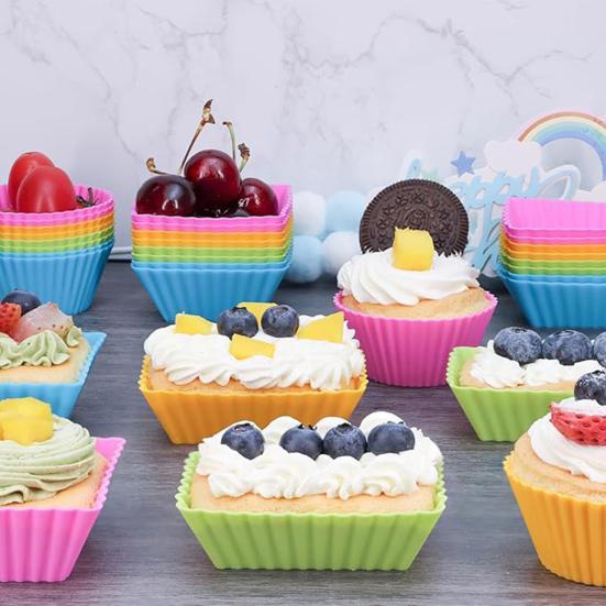 Silicone Cupcake Liners Reusable Cupcake Muffin Baking Cups High Temp Resistant Food Grade Cake Mold Gift for Baking Enthusiasts