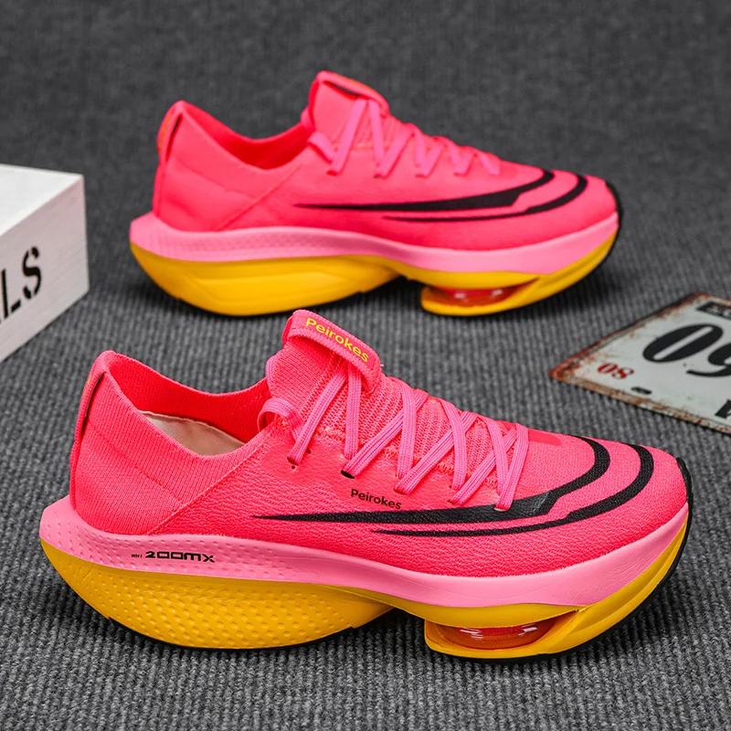 Кроссовки для бега по шоссе Карбоновая пластина Марафонские Летние спортивные кроссовки для мальчиков Толстая подошва Воздушная подушка Оригинальные кроссовки для бега