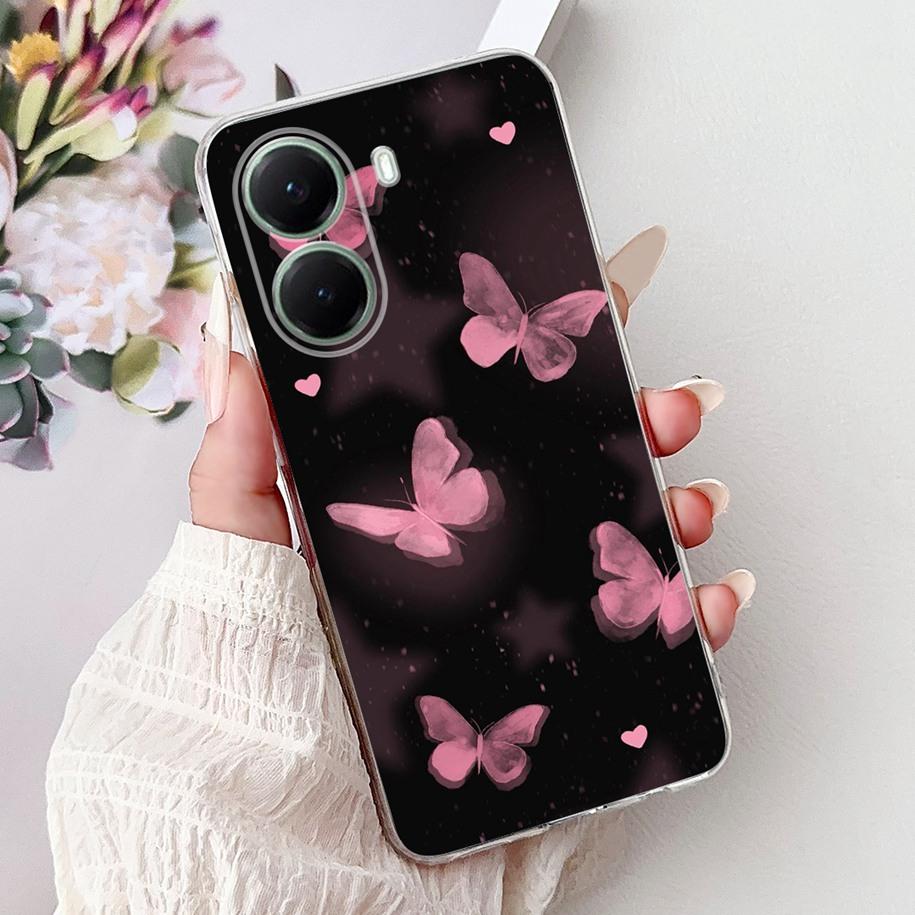 Чехол для Xiaomi Poco X7 Pro 5G Модный Цветочный Королевский Узор Мягкий Силикон Прозрачная Крышка Телефона Для Xiaomi Poco X7 PocoX7 Pro Fundas