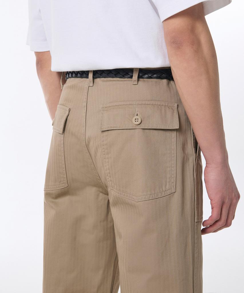 MUSINSA STANDARD Cotton Herringbone Replica Fatigue Pants [Beige]