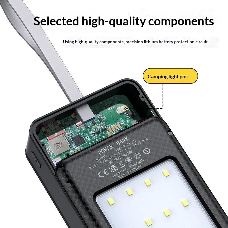 P12 12pcs 18650 Battery Power Bank Case Shell Diy Dual Usb Type C 10W 22.5W 15W Wireless Charging Battery Not Included For Phone