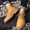 Ботинки Мартина мужские повседневные ретро рабочие ботинки с высоким верхом уличная обувь бархатные большие желтые ботинки мужская обувь