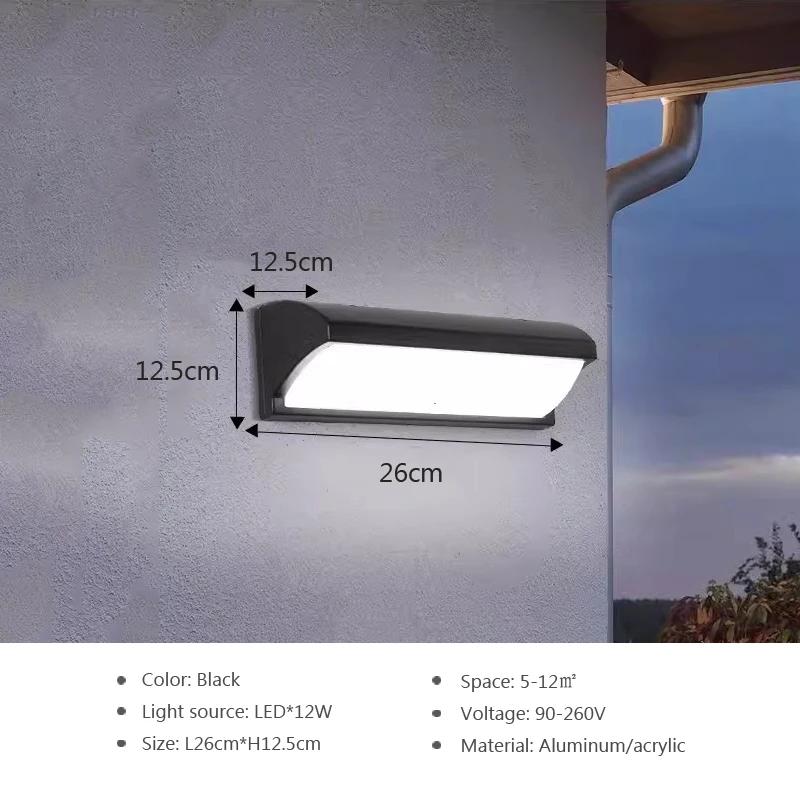 Modern LED Wall Lamp Garden Outdoor Waterproof Door Wall Lamp Courtyard Lamp Retro Living Room Bedroom Balcony Wall Light