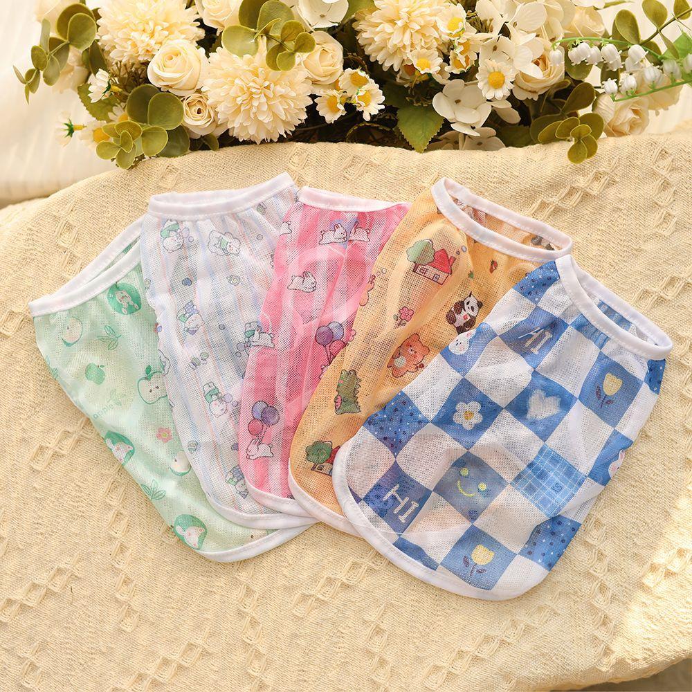 Милый мультяшный тонкий жилет для домашних животных, летняя дышащая сетчатая одежда для щенков для кошек, собак, кошек, одежда для маленьких собак