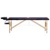 2-zone Foldable Massage Table Wood Purple