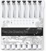 Ohuhu MilliPen Drafting Pen Set of 8 Fine Line Pen Line Drawing Pen Line Width Brush Type Water Based Signature Pen Manga Pen Sketch Pen Illustration