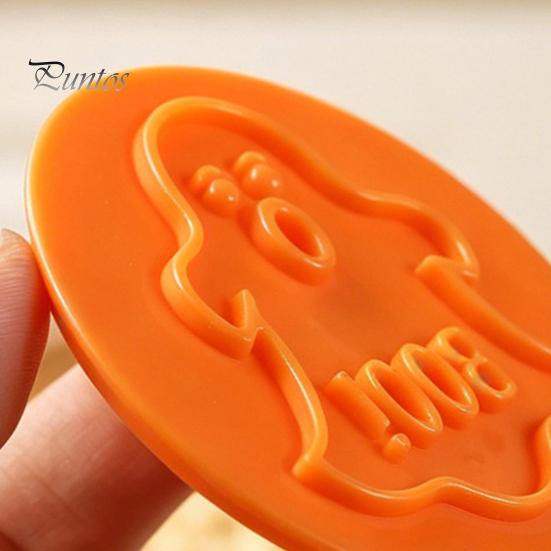 Cookie Cutters for Halloween 8pcs Magnetic Stamp Molds, Pumpkin Ghost And Skeleton Patterns Festive Butter Snack Stamper Design, Interchangeable