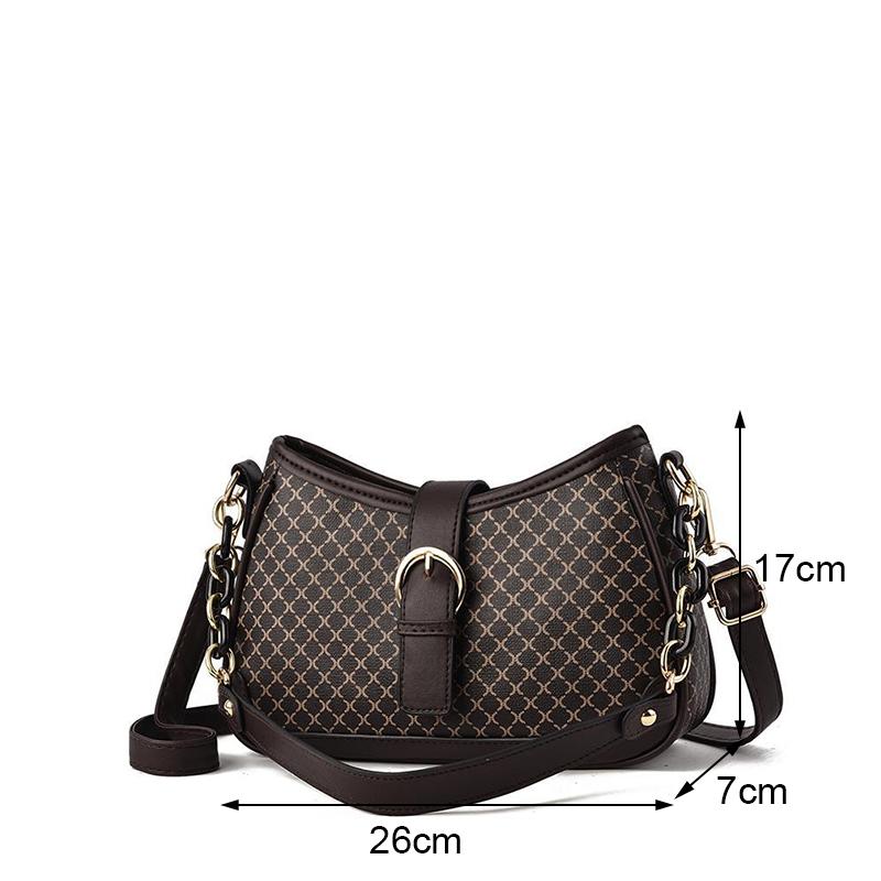 Сумка через плечо из искусственной кожи для женщин с цепочками, сумка через плечо среднего возраста, сумка через плечо для ежедневных покупок