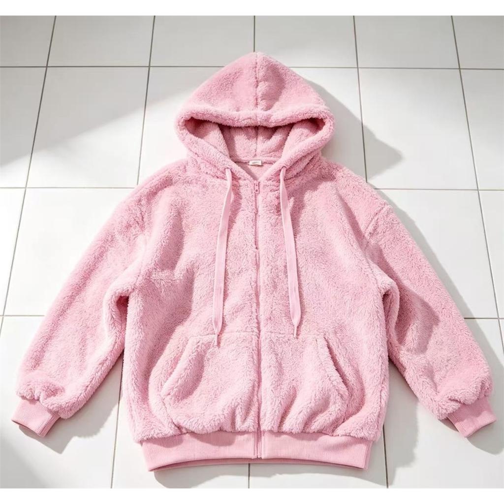 Women Fuzzy Fleece Hoodie Half Zip Drawstring Long Sleeve Loose Warm Plush Sweatshirt Casual Winter Tops With Pockets