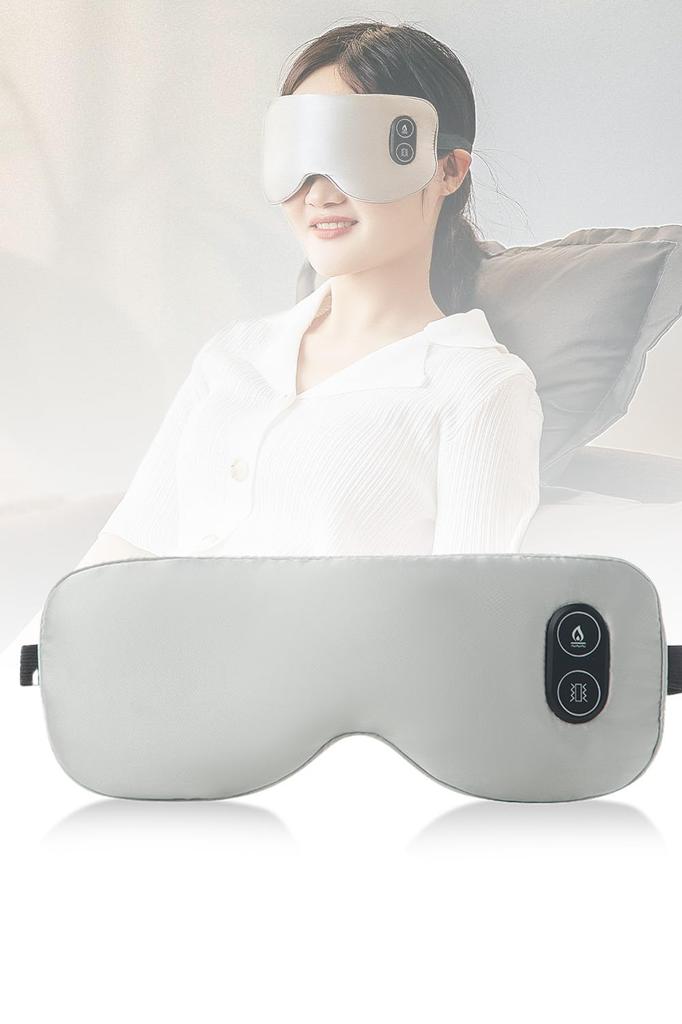 Beemyi Hot Eye Mask USB Rechargeable X Cordless Silk 3 Temperature 7 Rechargeable Cordless Eye Warmer for Sleeping Light Blocking Good Sleep Goods