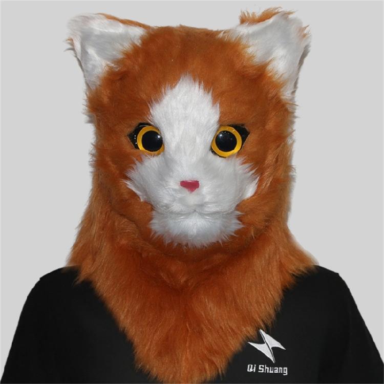 Реалистичная маска кошки с двигающимся ртом, маска животного с подвижной головой, костюм для косплея