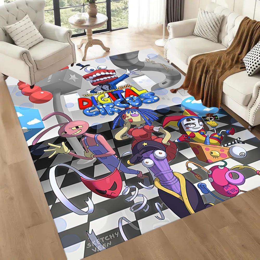Digital Circus Carpet Design for Hallway Outdoor Dining Room Dormitory Anti-slip Rug Anime Office Decor Gift for Festivals