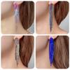 Fashion Flash Diamond Tassel Long Earrings Temperament Party Earrings Female Earrings 1 Pair