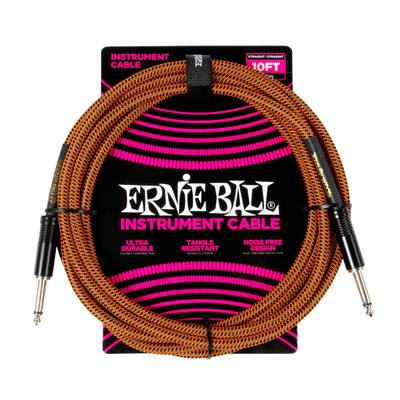 Оригинальный плетеный инструментальный кабель Ernie Ball 6468, цвет 10 Pumpkin Pie, футы, 3,05 м,