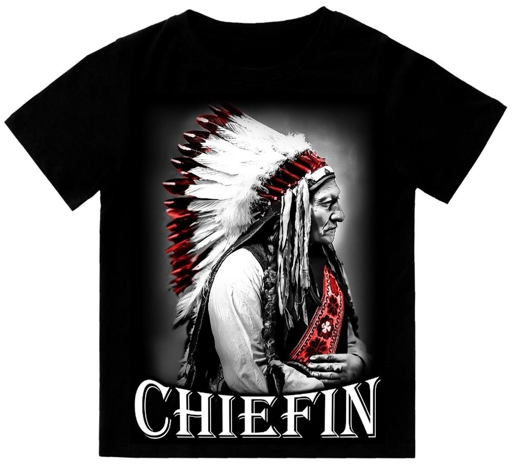 Футболка с принтом Chiefin Indian Native на Shaka Wear, тяжелая, унисекс