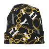 Роскошные современные барочные всесезонные шапочки с золотыми цепочками и буквами, шляпа-капот, женские модные шапки унисекс, шляпа