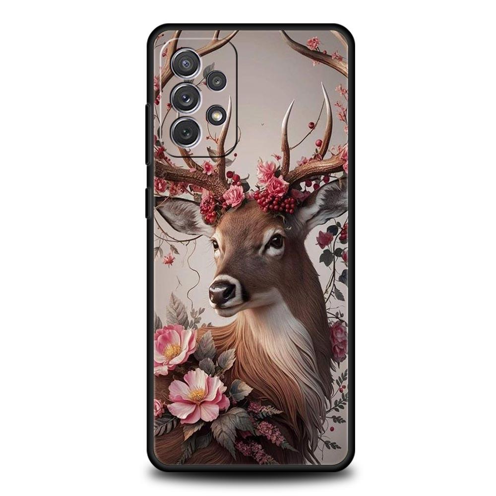 Deer Lichee Pattern Phone Case for Samsung Galaxy A55 A35 A17 A07 A15 A13 A25 A51 A71 A72 A73 A32 A52 A52S A41 5G Soft TPU Shell